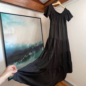 Black boho dress